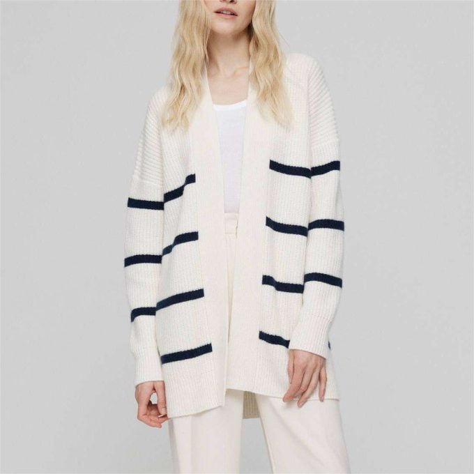 Women's Striped Cardigan Sweater TA06
