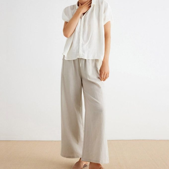Women's Linen Wide Leg Pants TA5