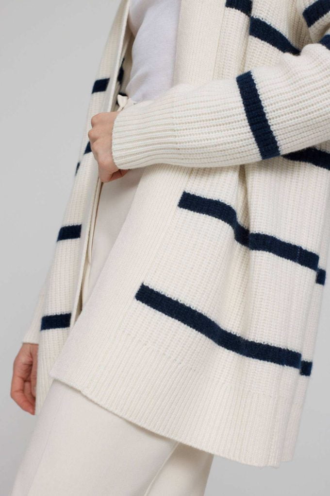 Women's Striped Cardigan Sweater TA06