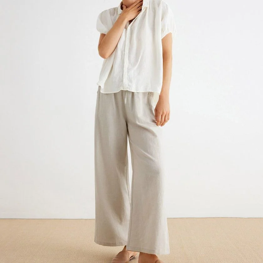 Women's Linen Wide Leg Pants TA5 - Image 2