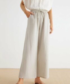 Women's Linen Wide Leg Pants TA5