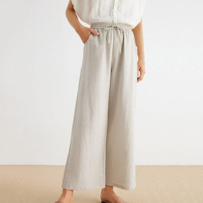 Women's Linen Wide Leg Pants TA5