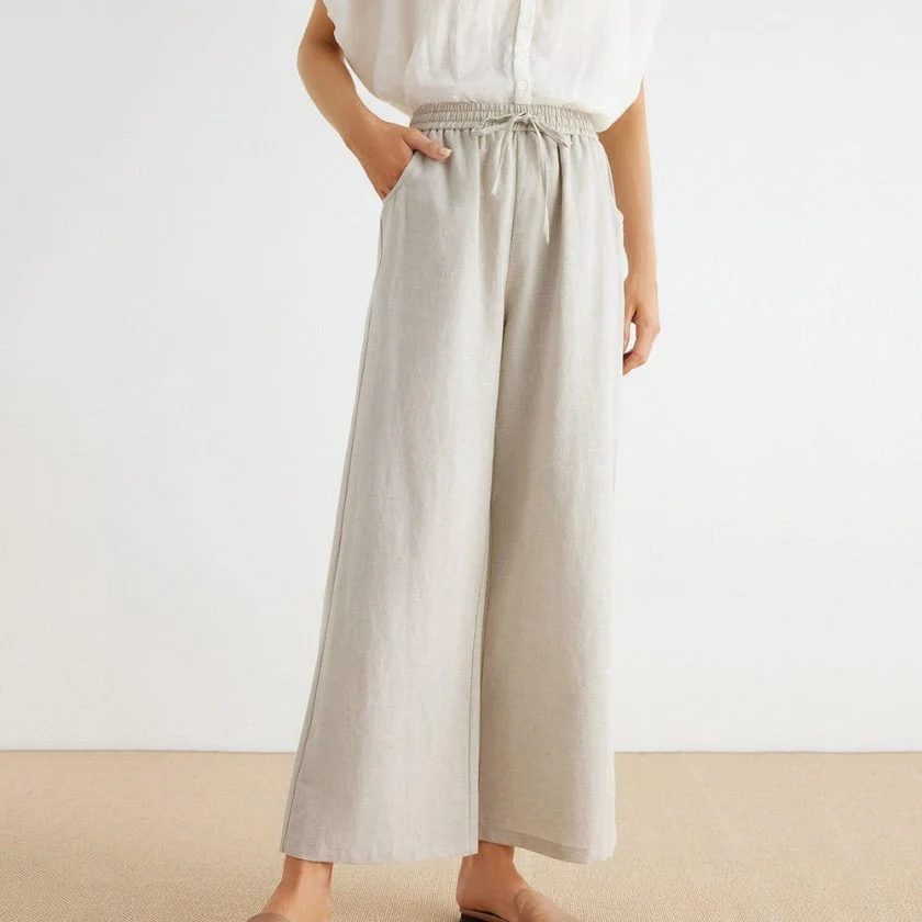 Women's Linen Wide Leg Pants TA5