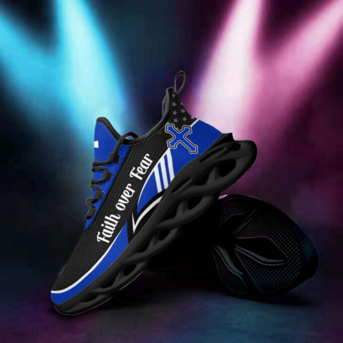 Blue Jesus Faith Over Fear Running Sneakers Max Soul Shoes For Men And Women