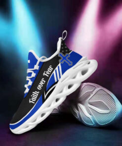Blue Jesus Faith Over Fear Running Sneakers Max Soul Shoes For Men And Women