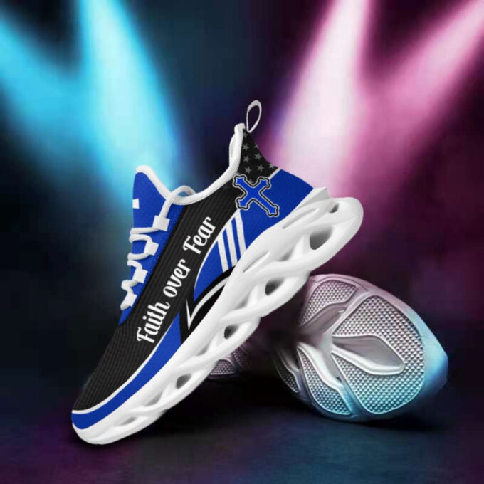 Blue Jesus Faith Over Fear Running Sneakers Max Soul Shoes For Men And Women