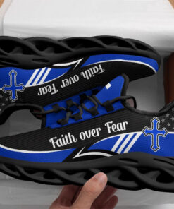 Blue Jesus Faith Over Fear Running Sneakers Max Soul Shoes For Men And Women