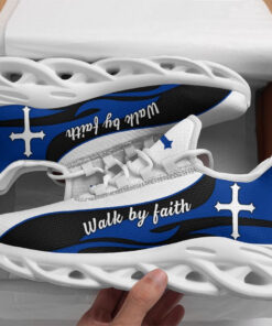 Blue Jesus Walk By Faith Running Sneakers 2 Max Soul Shoes For Men And Women