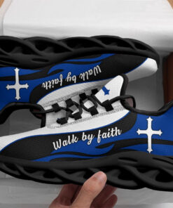 Blue Jesus Walk By Faith Running Sneakers 2 Max Soul Shoes For Men And Women