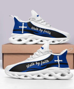 Blue Jesus Walk By Faith Running Sneakers 2 Max Soul Shoes For Men And Women
