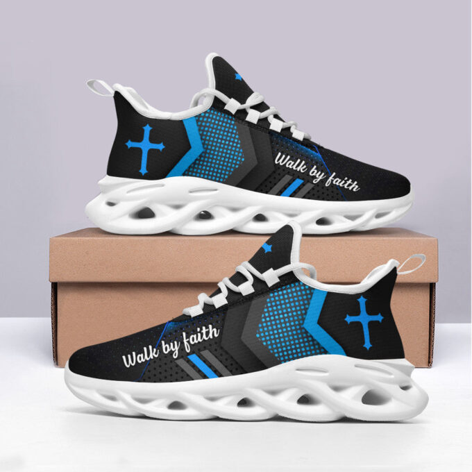 Blue Jesus Walk By Faith Running Sneakers 3 Max Soul Shoes For Men And Women