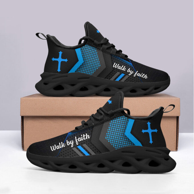 Blue Jesus Walk By Faith Running Sneakers 3 Max Soul Shoes For Men And Women