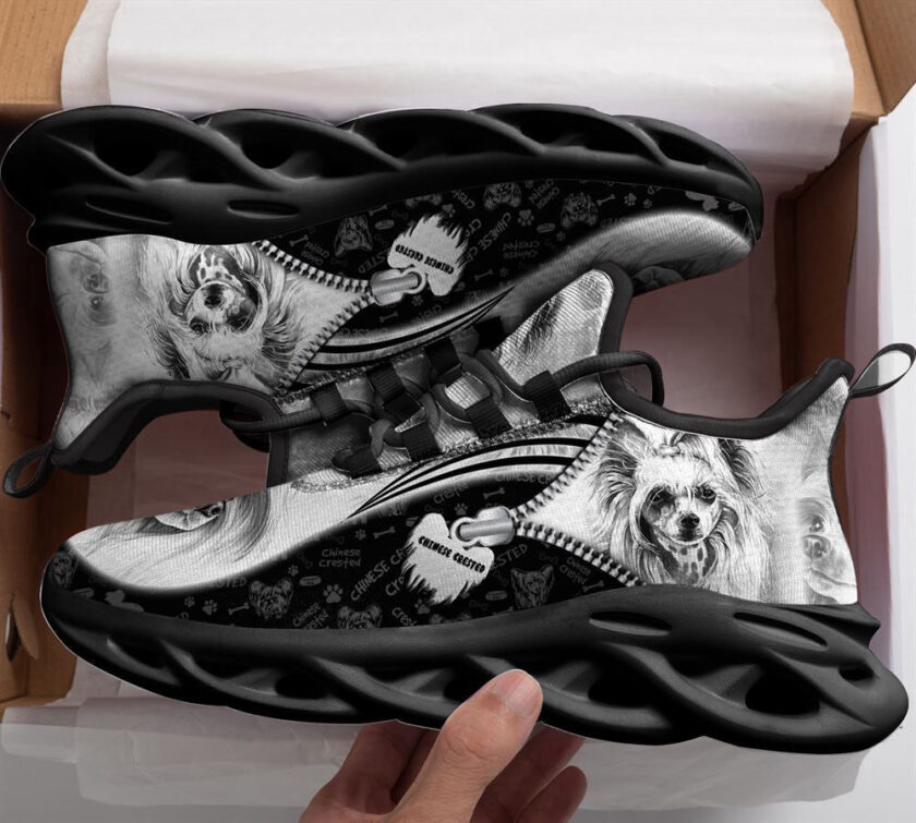 Chinese Crested Dog Sketch Max Soul Shoes For Women Men Kid, Gift For Pet Lover - Image 2