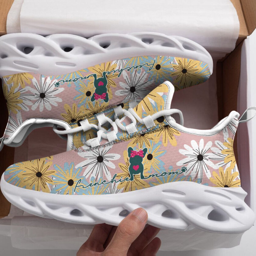 Cute Frenchie Mom, Flowers Max Soul Shoes, Best Gift For Men And Women