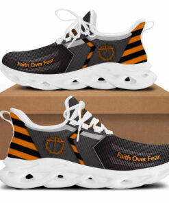 Grey Jesus Faith Over Fear Running Sneakers Max Soul Shoes  For Men And Women