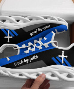 Jesus Blue Walk By Faith Running Sneakers 2 Max Soul Shoes  For Men And Women