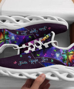 Jesus Faith Hope Love Running Sneakers Purple Max Soul Shoes  For Men And Women