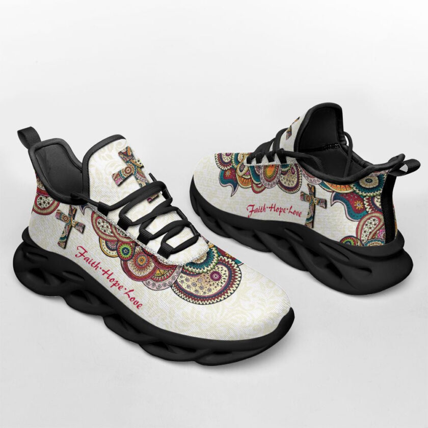 Jesus Faith Hope Love Running Sneakers White Max Soul Shoes  For Men And Women - Image 4