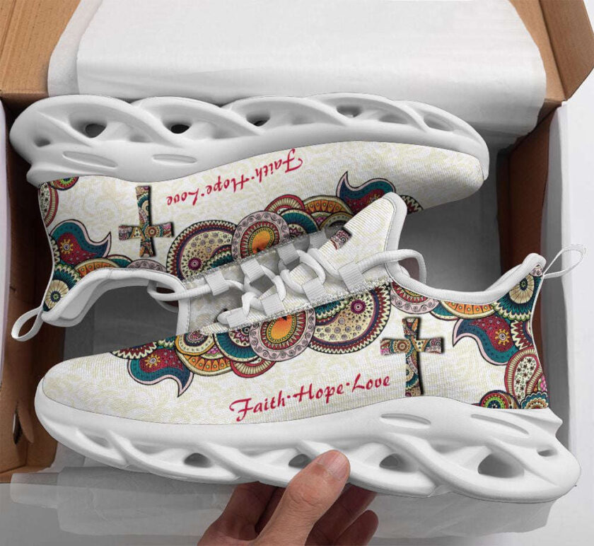 Jesus Faith Hope Love Running Sneakers White Max Soul Shoes  For Men And Women