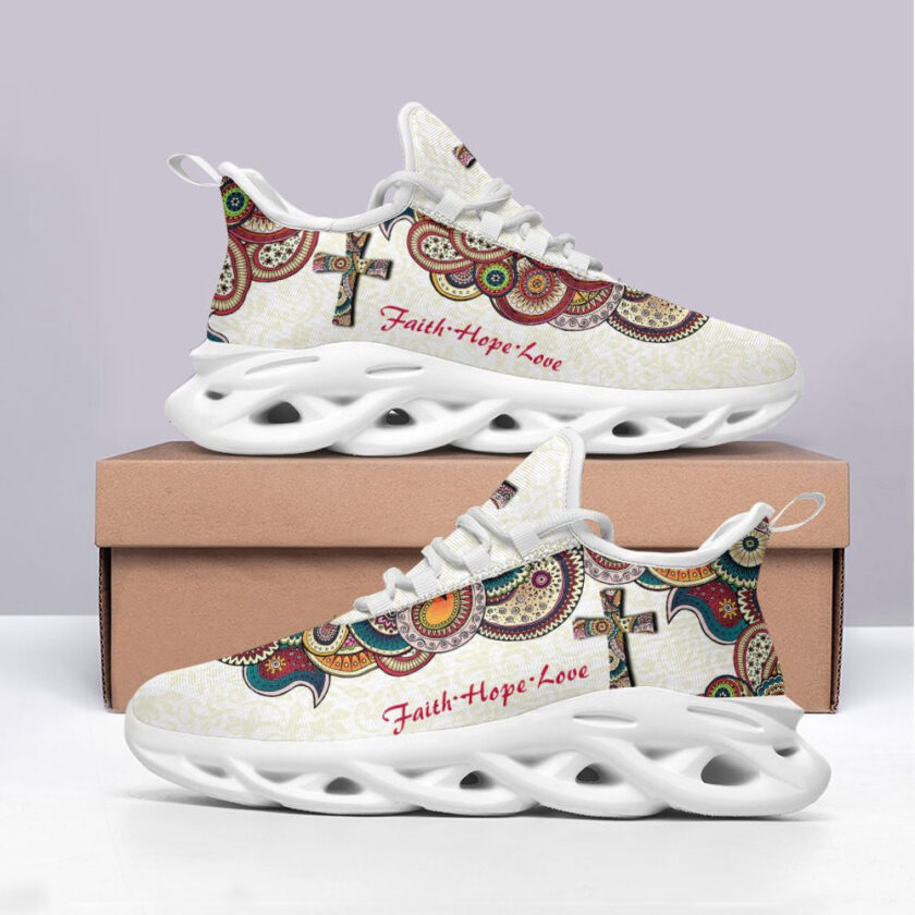 Jesus Faith Hope Love Running Sneakers White Max Soul Shoes  For Men And Women - Image 3