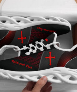 Jesus Faith Over Fear Running Sneakers Black Max Soul Shoes  For Men And Women