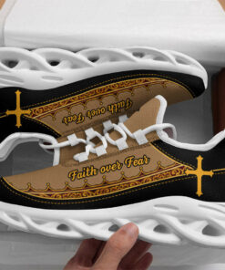 Jesus Faith Over Fear Running Sneakers Brown Max Soul Shoes  For Men And Women