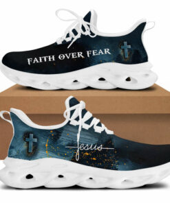 Jesus Faith Over Fear Running Sneakers White Black Max Soul Shoes  For Men And Women