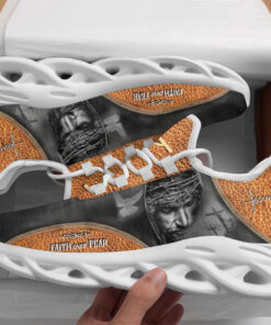 Jesus Faith Over Fear Running Sneakers Yellow Max Soul Shoes  For Men And Women