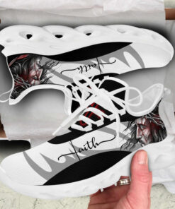 Jesus Faith Running Sneakers Black White Max Soul Shoes For Men And Women