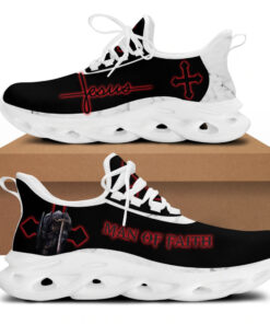 Jesus Men Of Faith Running Sneakers Red Black Max Soul Shoes  For Men And Women