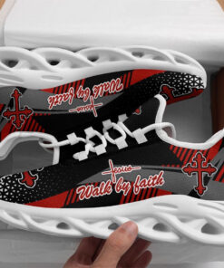 Jesus Red Walk By Faith Running Sneakers 2 Max Soul Shoes  For Men And Women