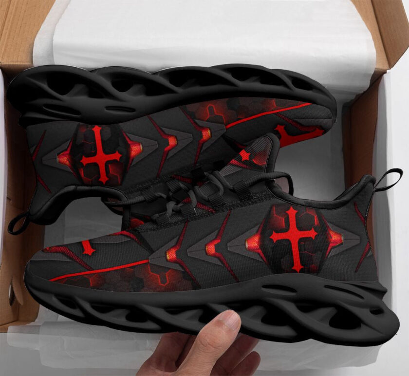 Jesus Running Black Sneakers 2 Max Soul Shoes For Men And Women - Image 2