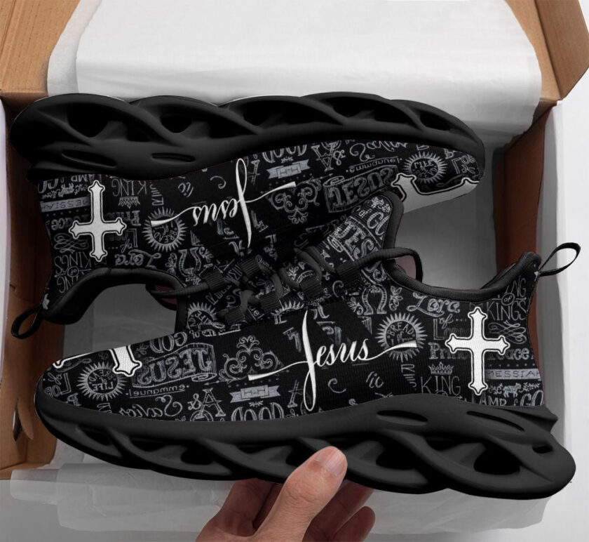 Jesus Running Black Sneakers Max Soul Shoes For Men And Women - Image 2