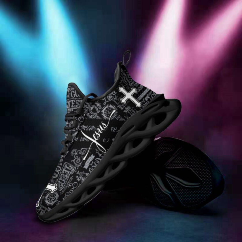 Jesus Running Black Sneakers Max Soul Shoes For Men And Women - Image 4