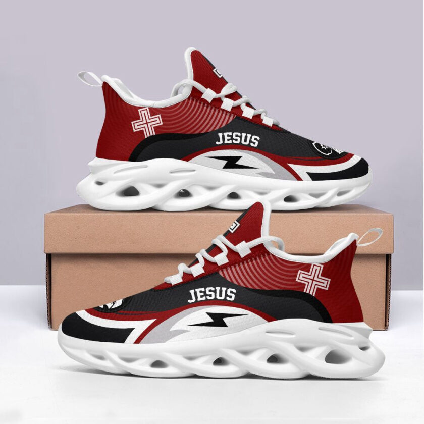 Jesus Running Red Sneakers Max Soul Shoes For Men And Women - Image 3