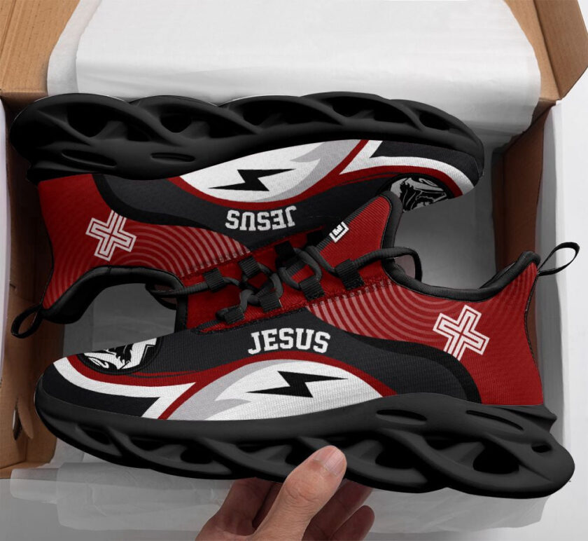 Jesus Running Red Sneakers Max Soul Shoes For Men And Women - Image 2