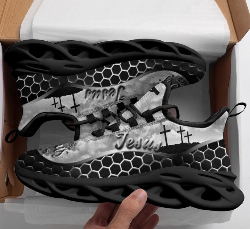 Jesus Running Sneakers Black 2 Max Soul Shoes For Men And Women - Image 2