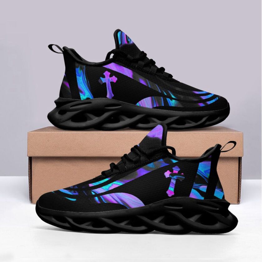 Jesus Running Sneakers Black Purple Max Soul Shoes For Men And Women - Image 4