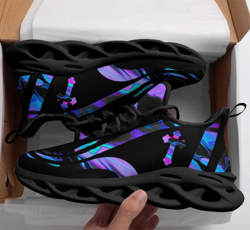 Jesus Running Sneakers Black Purple Max Soul Shoes For Men And Women - Image 2