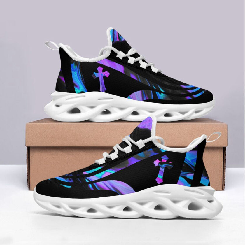 Jesus Running Sneakers Black Purple Max Soul Shoes For Men And Women - Image 3