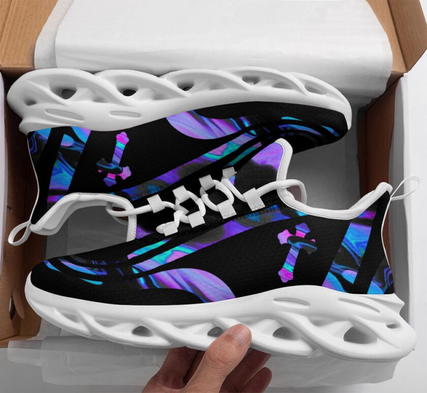 Jesus Running Sneakers Black Purple Max Soul Shoes For Men And Women