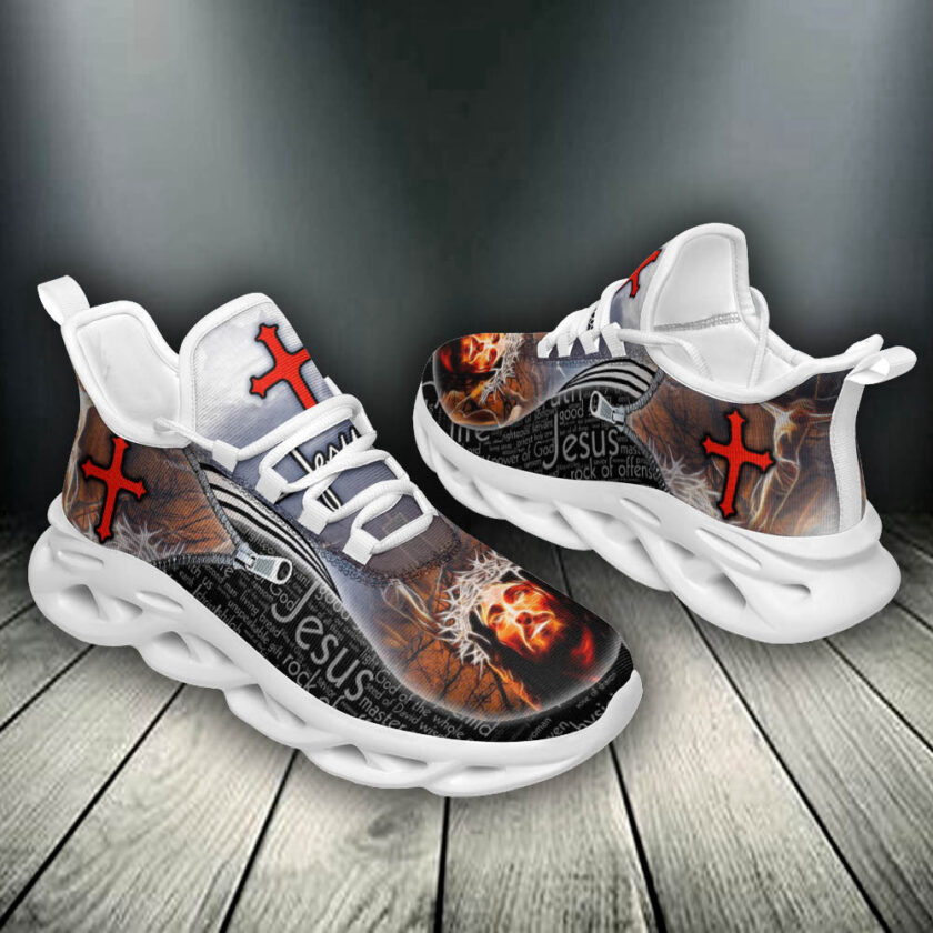 Jesus Running Sneakers Black White Max Soul Shoes For Men And Women - Image 3