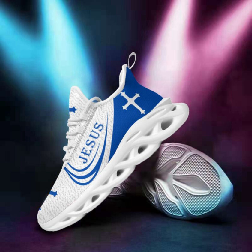 Jesus Running Sneakers Blue 1 Max Soul Shoes For Men And Women - Image 3