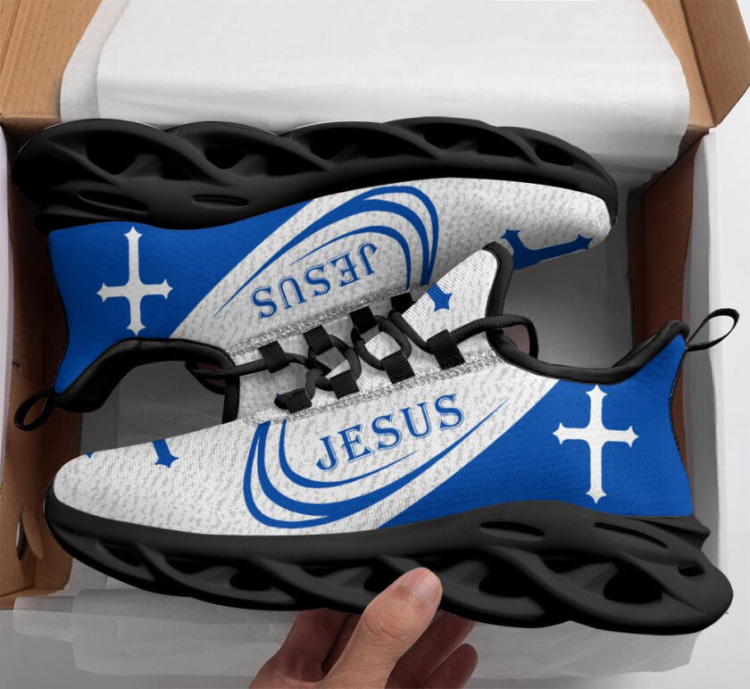 Jesus Running Sneakers Blue 1 Max Soul Shoes For Men And Women - Image 2