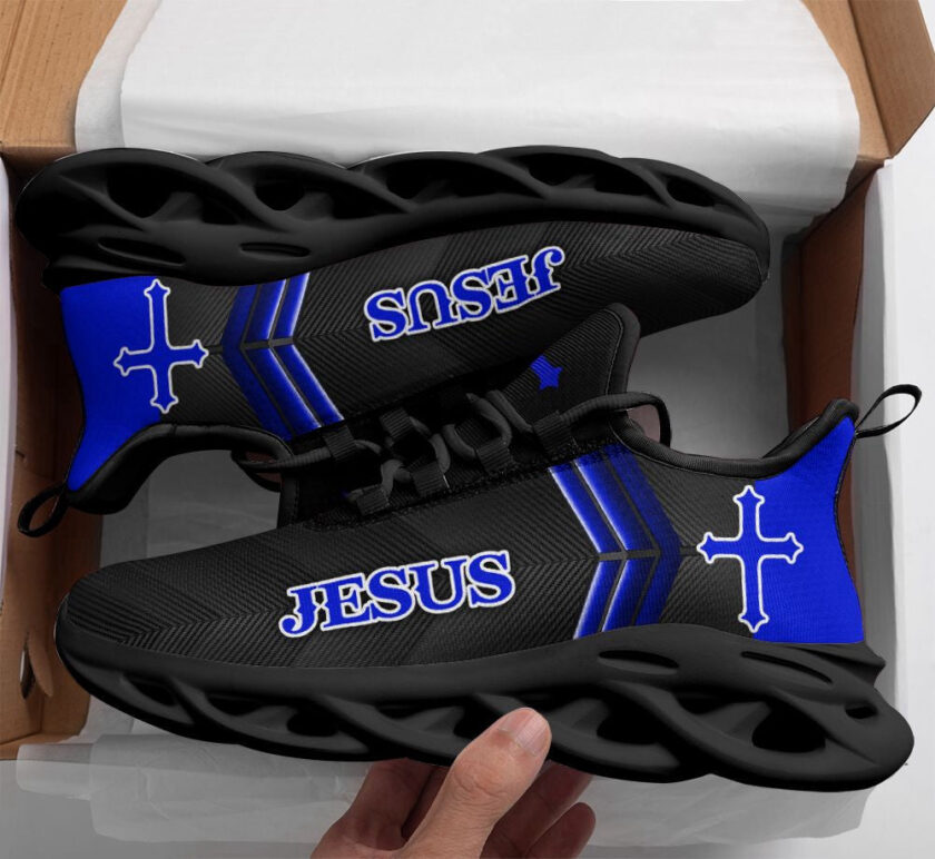 Jesus Running Sneakers Blue 2 Max Soul Shoes For Men And Women - Image 2