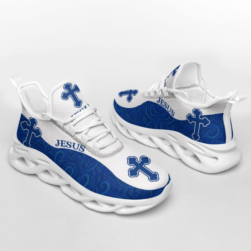 Jesus Running Sneakers Blue White Max Soul Shoes For Men And Women - Image 4