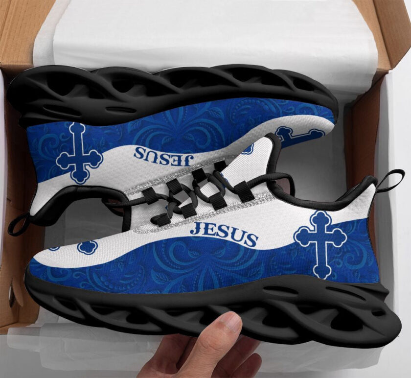 Jesus Running Sneakers Blue White Max Soul Shoes For Men And Women - Image 2