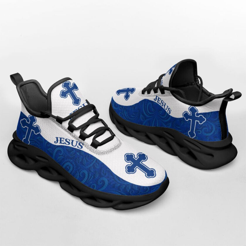 Jesus Running Sneakers Blue White Max Soul Shoes For Men And Women - Image 3
