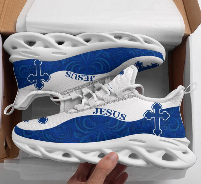 Jesus Running Sneakers Blue White Max Soul Shoes For Men And Women