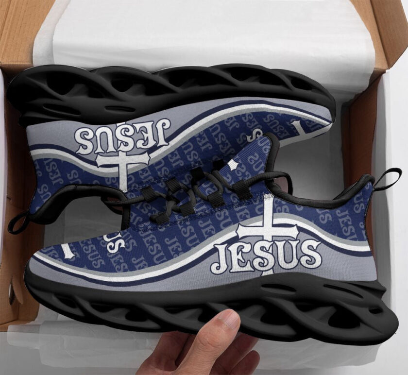 Jesus Running Sneakers White Blue Max Soul Shoes For Men And Women - Image 2